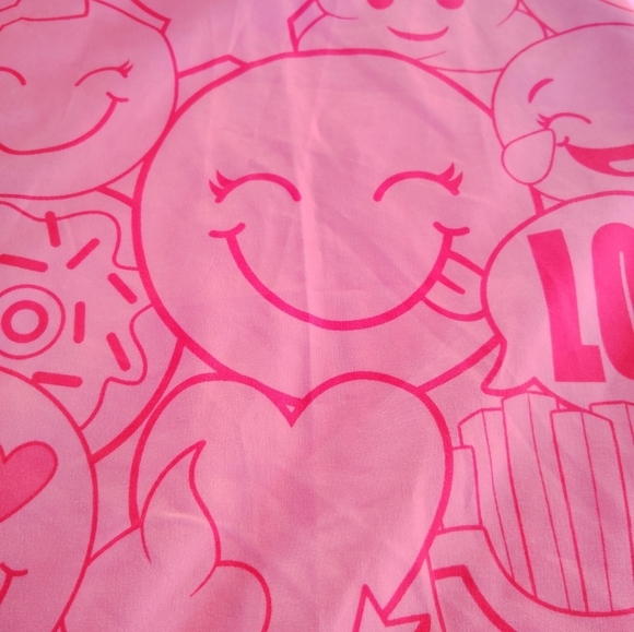 Girl's Justice Pink Emoji Twin Flat Bed Sheet LOL Unicorn Puppy Dog Smile Faces - Picture 5 of 10